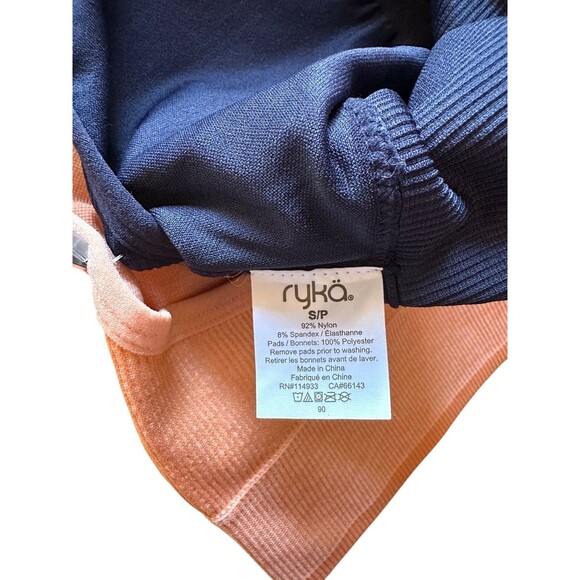 RYKA Women's 2 PACK Sports Bra Adjustable Removable Pads Size S Peach & Navy - Picture 4 of 6